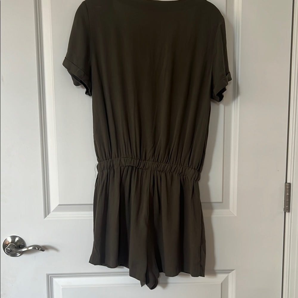 NWT- Lulus Olive Green Short Sleeve Romper - Picture 6 of 6